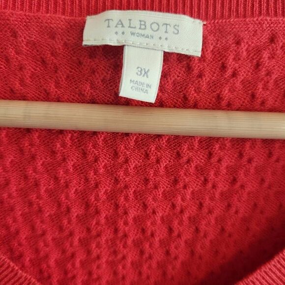 Talbots Sweater Womens 3X Plus Knit V Neck Cotton - Picture 3 of 5
